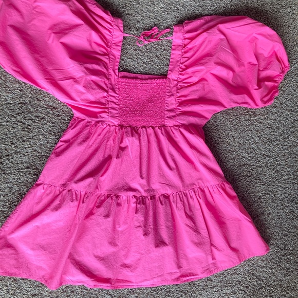 A New Day Pink Square Neck Puff Sleeve Mini Dress - Picture 5 of 7